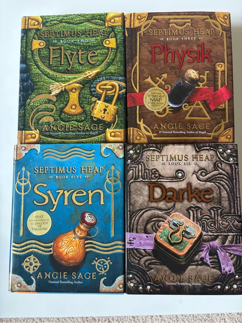 Septimus Heap Book Set: Flyte, Physik, Syren, Darke - 2,3,5 & 6 Angie Sage EUC